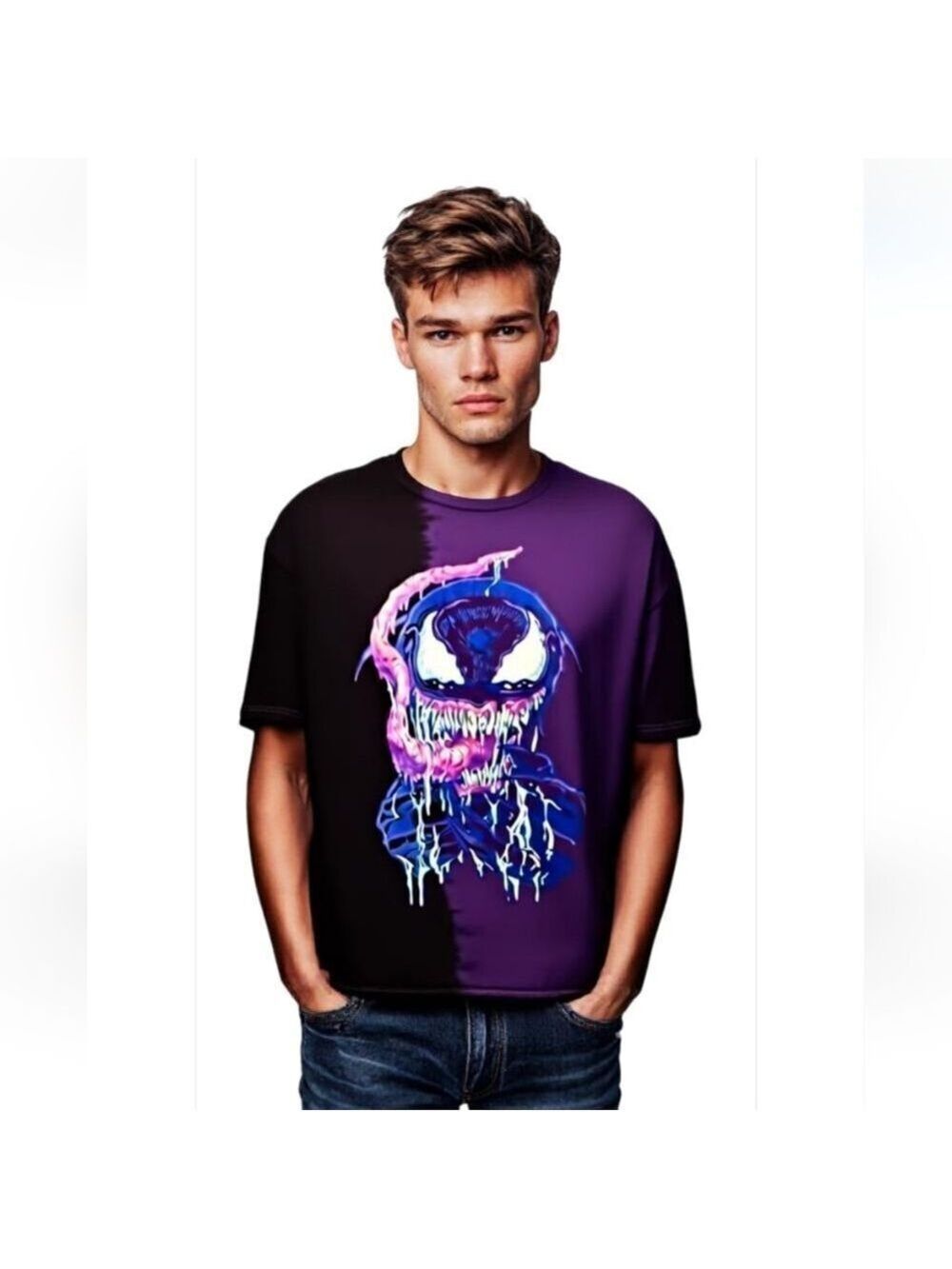 Marvel Comics Venom short sleeve Tshirt black/purple XL  Unisex RJ01-24